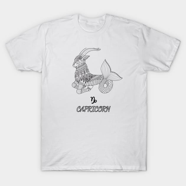 Capricorn Zodiac Sign T-Shirt by letnothingstopyou